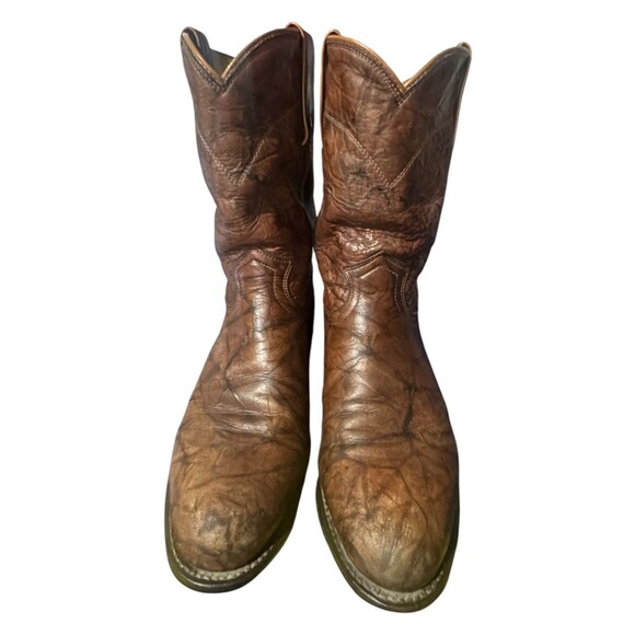 Justin Men\'s Jackson 10” Roper Boots Chestnut Marbled Style 3163 Sz 8.5 D Brown main image 7